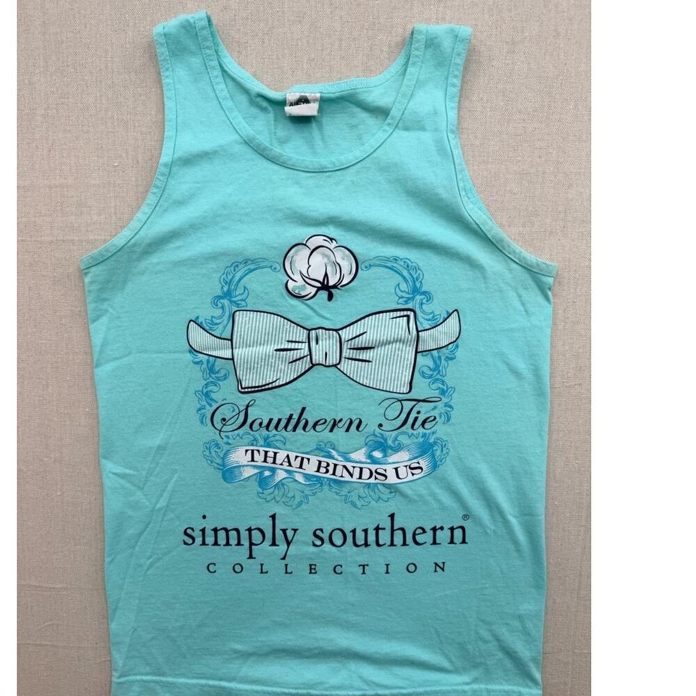 Simply Southern Turquoise Graphic Tank - "Southern Tie"